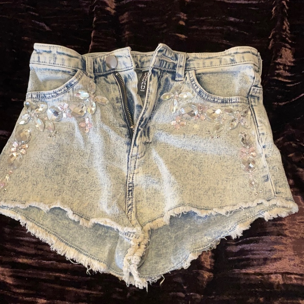 Blue Jean glitz glam shorts ✨
